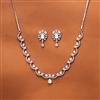 Cz Delicate Necklace With Rhodium Plating