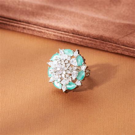 Cz Classic Ring With Rhodium Plating
