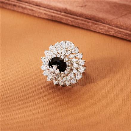 Cz Adjustable Ring With Rhodium Plating