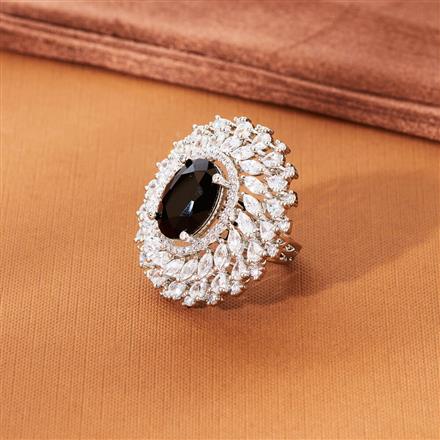 Cz Classic Ring With Rhodium Plating