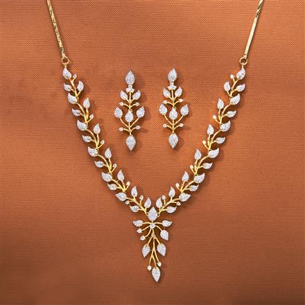 Cz Classic Necklace With Rhodium 2 Tone plating