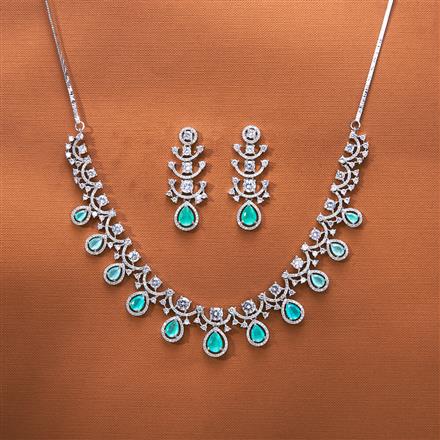 Cz Classic Necklace With Rhodium Plating
