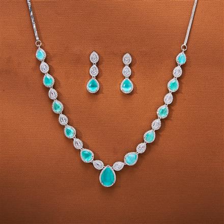 Cz Delicate Necklace With Rhodium Plating
