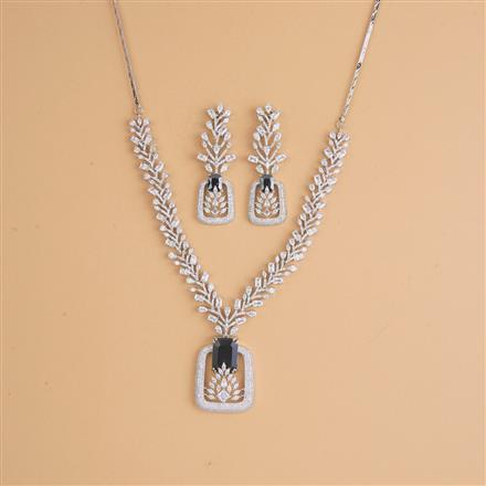Cz Classic Necklace With Rhodium Plating