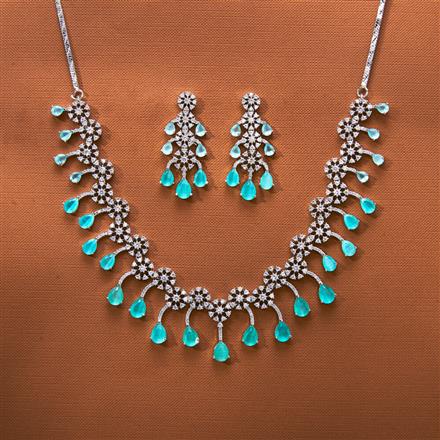 Cz Classic Necklace With Rhodium Plating