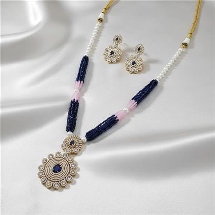 Cubic Zirconia Classic Pendant Set With 2 Tone Plating