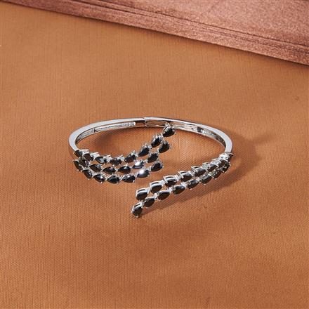 Cz Classic Kada With Rhodium Plating