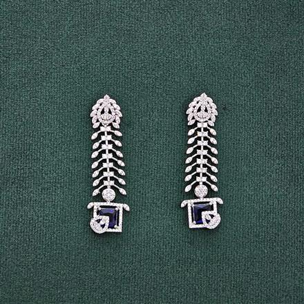 Cz Classic Earring With Rhodium Plating