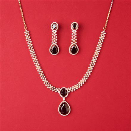 Cz Classic Necklace Set With 2 Tone Plating