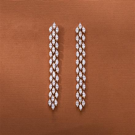 Cz Classic Earring With 2 Tone Black Rhodium Plating