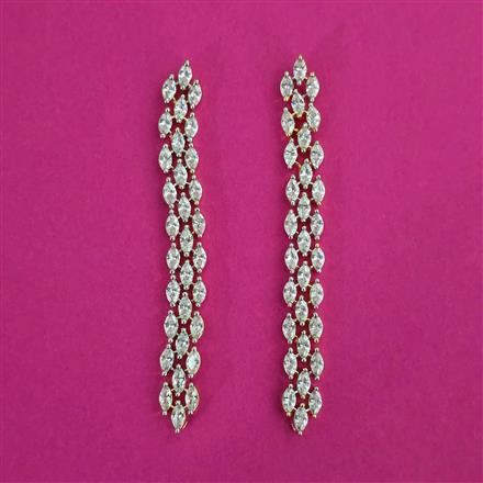 American Diamond Classic Earring with Rhodium Plating 2 Tone Plating Black Plating