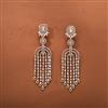Cz Classic Earring With Rhodium 2 Tone plating