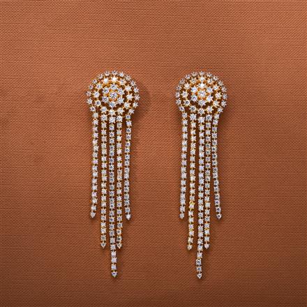 Cz Classic Earring With Rhodium 2 Tone plating