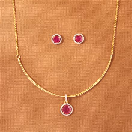 Cz Delicate Pendant Set With 2 Tone Plating