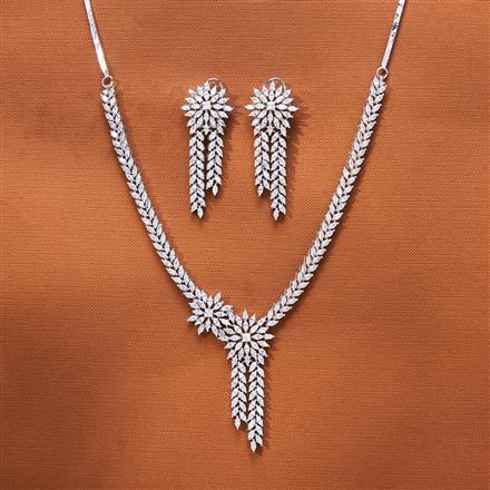 Cz Classic Necklace With 2 Tone Black Rhodium Plating