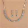 Cubic Zirconia Classic Necklace Set With Rhodium Plating