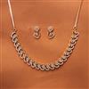 Cz Classic Necklace With Rhodium 2 Tone plating