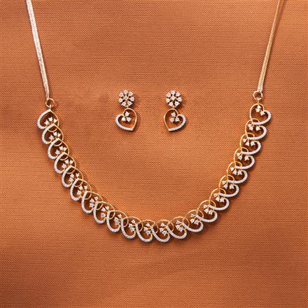 Cz Classic Necklace With Rhodium 2 Tone plating