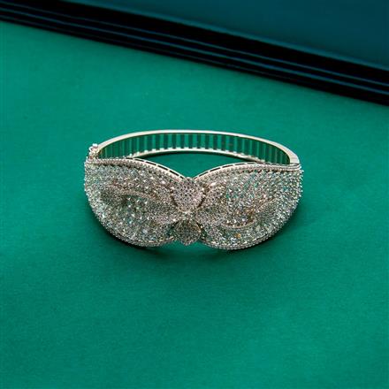 Cz Classic Kada With Rhodium Plating