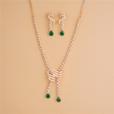 Cubic Zirconia Classic Necklace Set With 2 Tone Plating