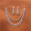 Cz 2 Line Necklace With Rhodium 2 Tone plating