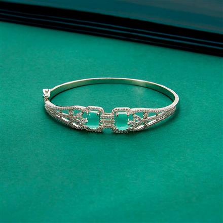 Cz Openable Kada With Rhodium Plating