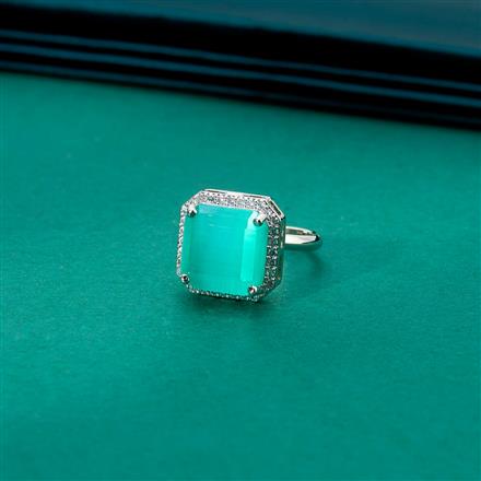 Cz Adjustable Ring With Rhodium Plating