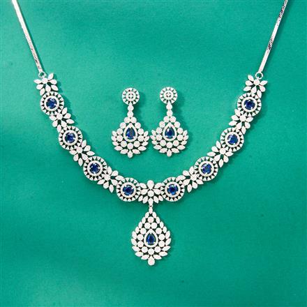 Cz Classic Necklace With Rhodium Plating