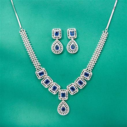 Cz Classic Necklace With Rhodium Plating