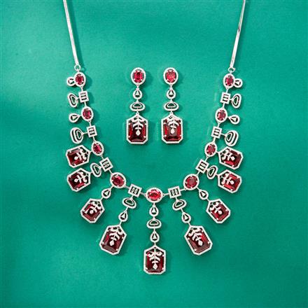 Cz Classic Necklace With Rhodium Plating