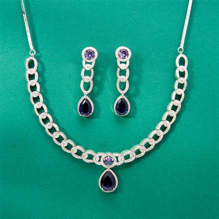 Cz Classic Necklace With Rhodium Plating