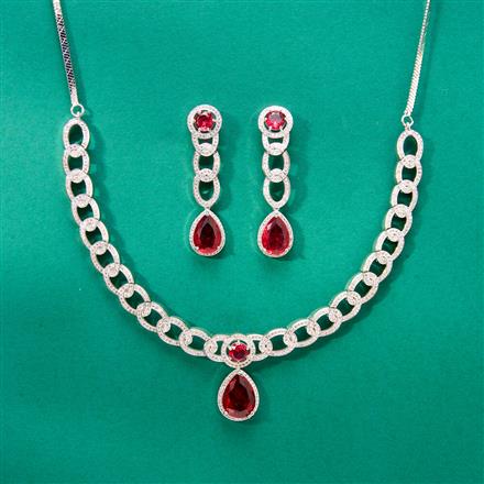 Cz Classic Necklace With Rhodium Plating