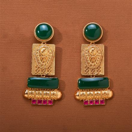 Cz Classic Earring With Matte Gold Plating