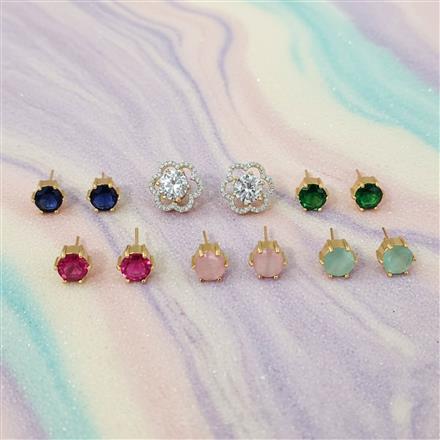 Cz Changeable Tops With 2 Tone Rhodium Plating