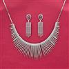 American Diamond Classic Necklace Set With 2 Tone Rhodium Plating