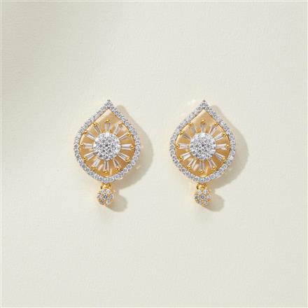 Cz Classic Earring With 2 Tone Plating