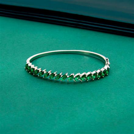 Cz Delicate Kada With Rhodium Plating