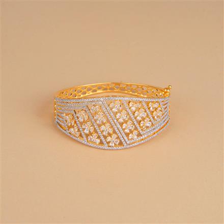 Cubic Zirconia Openable Kada With 2 Tone Plating