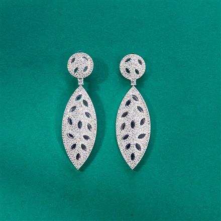 Cz Classic Earring With Rhodium Plating