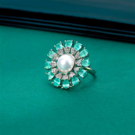 Cz Classic Ring With Rhodium Plating
