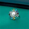 Cz Classic Ring With Rhodium Plating
