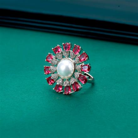 Cz Classic Ring With Rhodium Plating