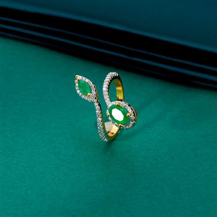 Cz Adjustable Ring With 2 Tone Plating