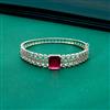 Cz Classic Kada With Rhodium Plating