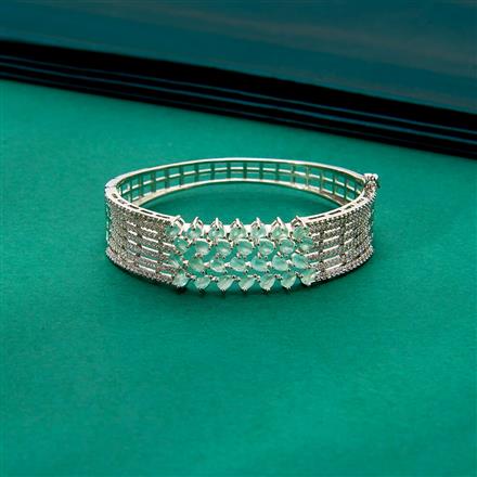 Cz Classic Kada With Rhodium Plating