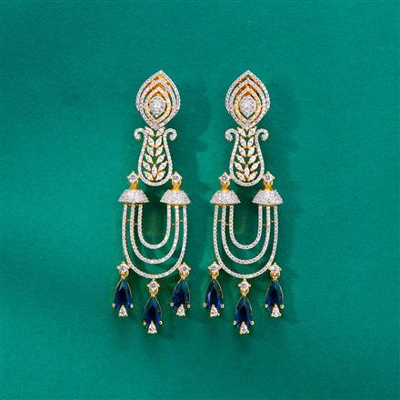 Cz Classic Earring With 2 Tone Plating