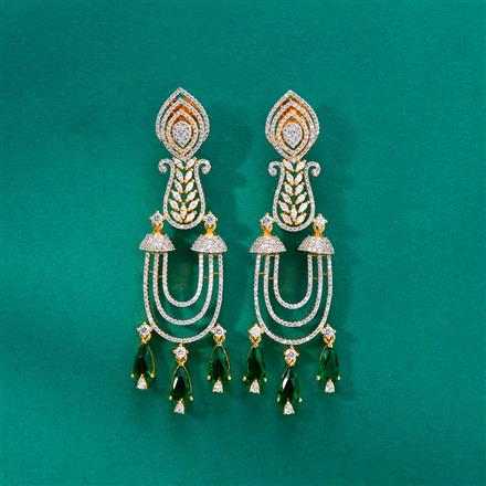 Cz Classic Earring With 2 Tone Plating