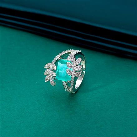 Cz Adjustable Ring With Rhodium Plating