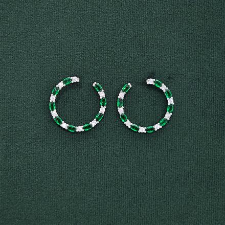 Cz Classic Earring With Rhodium Plating
