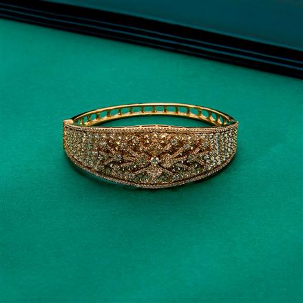 Cz Classic Kada With Mehndi Plating